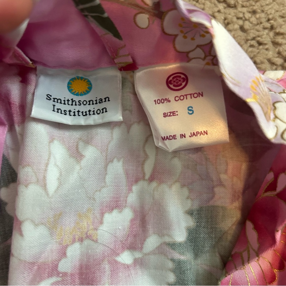NWT Smithsonian Flowers in Bloom Yukata Kimono Robe Pink Small - Picture 4 of 7